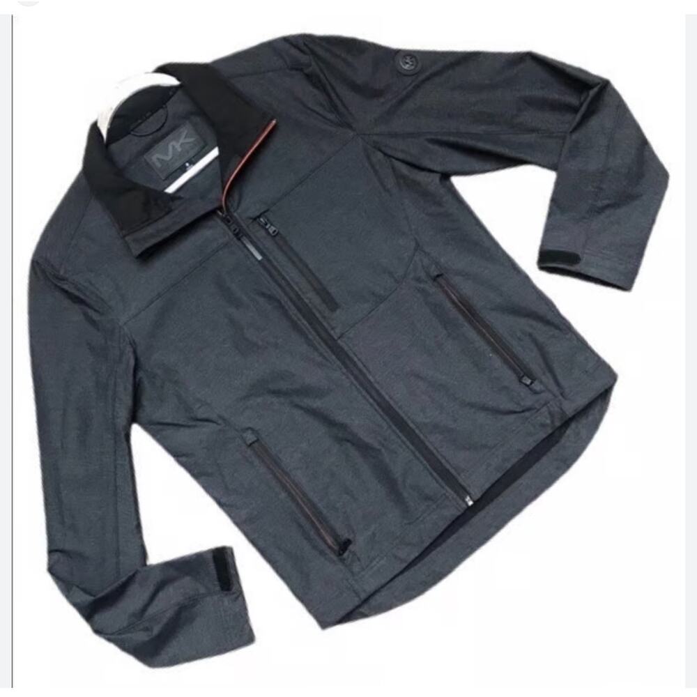 Michael Kors Men's Bommer biker Full Zip Jacket Dark Gray size medium